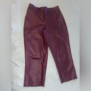 Ann Taylor Factory Deep Burgundy Cropped Pants